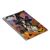 Spooky Boston Terrier Halloween Hexe und Pumpkin Notizblock (Rechte Seite)