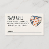 Spooky Boy Halloween Baby Duschdusche Windeln Raff Begleitkarte (Vorderseite)