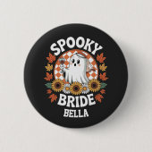 Spooky Bride Ghost Halloween Personalisiert Button (Vorderseite)