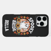 Spooky Bride Ghost Halloween Personalisiert iPhone Hülle (Rückseite (Horizontal))