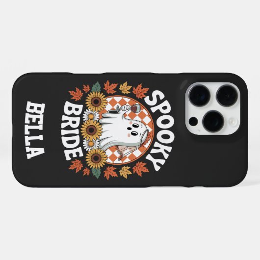 Spooky Bride Ghost Halloween Personalisiert iPhone Hülle (Rückseite (Horizontal))