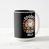 Spooky Bride Ghost Halloween Personalisiert Zweifarbige Tasse (VorderseiteRechts)