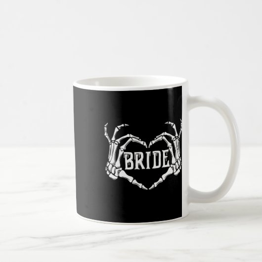 Spooky Bride Skeleton Hands Halloween Verlobung W Kaffeetasse (Rechts)