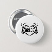 Spooky Bride Skeleton Hands Verlobung Wedding Hal Button (Vorne & Hinten)