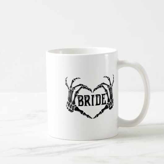 Spooky Bride Skeleton Hands Verlobung Wedding Hal Kaffeetasse (Rechts)