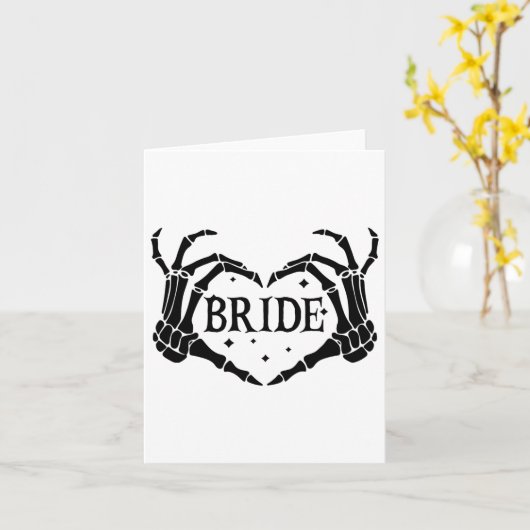 Spooky Bride Skeleton Hands Verlobung Wedding Hal Karte (Gelbe Blume)