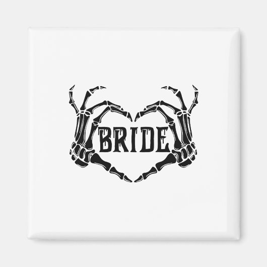 Spooky Bride Skeleton Hands Verlobung Wedding Hal Magnet (Vorne)