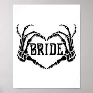 Spooky Bride Skeleton Hands Verlobung Wedding Hal Poster