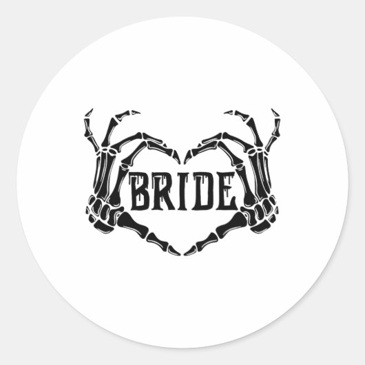 Spooky Bride Skeleton Hands Verlobung Wedding Hal Runder Aufkleber (Vorderseite)