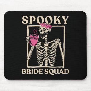 Spooky Bride Squad Skeleton Halloween Bachelorette Mousepad