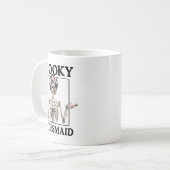 Spooky Bridesmaid Bride Skeleton Halloween Bachelo Kaffeetasse (Vorderseite Links)