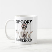 Spooky Bridesmaid Bride Skeleton Halloween Bachelo Kaffeetasse (Links)