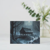 Spooky Bridge auf Halloween Postkarte (Stehend Vorderseite)