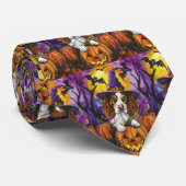 Spooky Brittany Spanisch Halloween Hexenkürbis Krawatte (Gerollt)