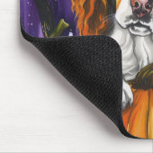 Spooky Brittany Spanisch Halloween Hexenkürbis Mousepad (Ecke)