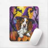 Spooky Brittany Spanisch Halloween Hexenkürbis Mousepad (Mit Mouse)