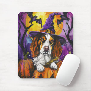 Spooky Brittany Spanisch Halloween Hexenkürbis Mousepad