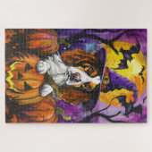 Spooky Brittany Spanisch Halloween Hexenkürbis Puzzle (Horizontal)