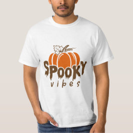 Spooky Brown Orange Halloween Vibes Graphic T-Shirt