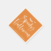 Spooky Brush Lettering Orange Halloween-Party Serviette (Ecke)