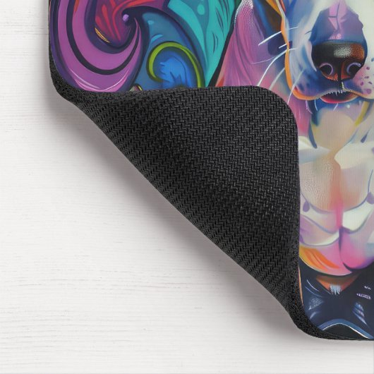 Spooky Bull Terrier Halloween Hexe und Pumpkin Mousepad (Ecke)