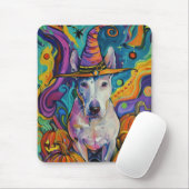 Spooky Bull Terrier Halloween Hexe und Pumpkin Mousepad (Mit Mouse)