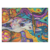 Spooky Bull Terrier Halloween Hexe und Pumpkin Tischdecke (Vorderseite (Horizontal))