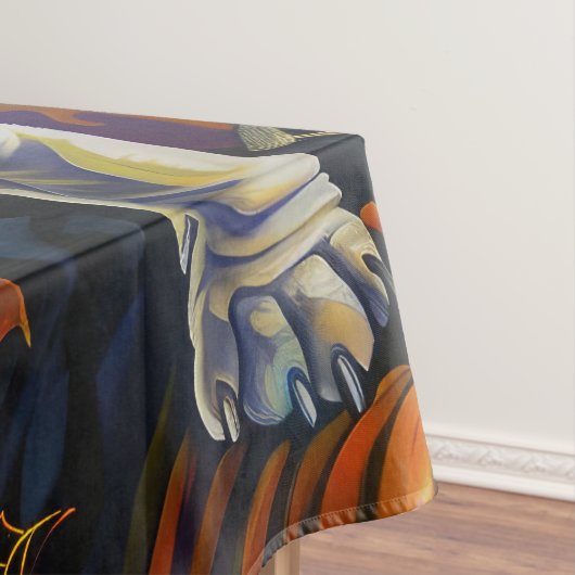 Spooky Bulldog Halloween Hexe und Kürbis Tischdecke (Beispiel)