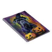 Spooky Bullmastiff Hund Halloween Hexe und Pumpkin Notizblock (Rechte Seite)