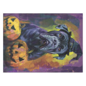 Spooky Bullmastiff Hund Halloween Hexe und Pumpkin Tischdecke (Vorderseite (Horizontal))