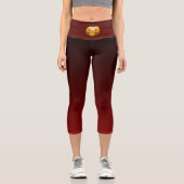 Spooky Burning Halloween Pumpkin Capri Leggings (Vorderseite)