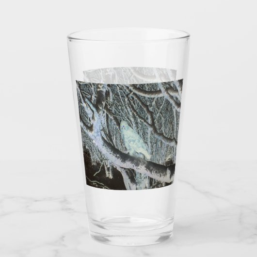 Spooky Buzzard auf Zweig Glas (Vorderseite)
