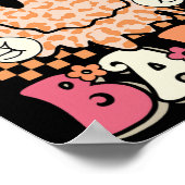 Spooky Bybe Groovy Halloween Leopard Smile Face Ch Poster (Ecke)