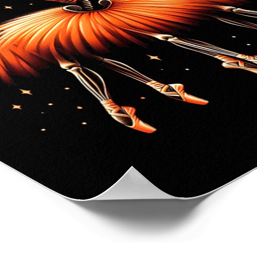 Spooky Byllerina Skeleton Dance Funny Halloween By Poster (Ecke)