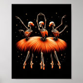Spooky Byllerina Skeleton Dance Funny Halloween By Poster (Vorne)