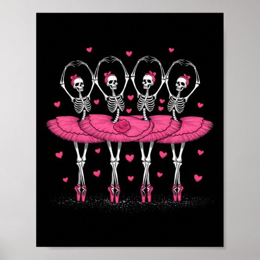 Spooky Byllerina Skeleton Dance Funny Halloween By Poster (Vorne)