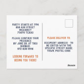 Spooky Cactus Pumpkin Halloween-Party Einladung Postkarte (Rückseite)