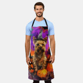 Spooky Cairn Terrier Dog Halloween Hexenkürbis Schürze (Getragen)