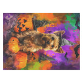 Spooky Cairn Terrier Dog Halloween Hexenkürbis Tischdecke (Vorderseite (Horizontal))