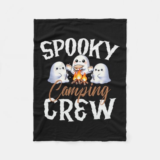Spooky Camping Crew Halloween 2024 Campfire Happy Fleecedecke (Vorderseite)