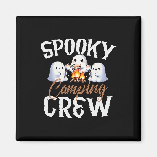 Spooky Camping Crew Halloween 2024 Campfire Happy Magnet (Vorne)