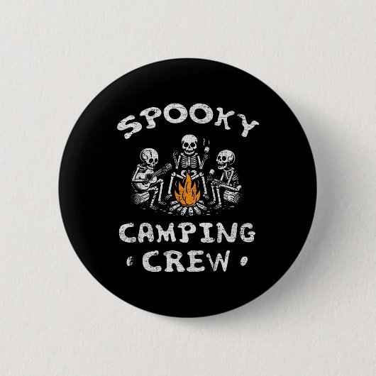 Spooky Camping Crew Halloween Camping Skeleton Cam Button (Vorderseite)
