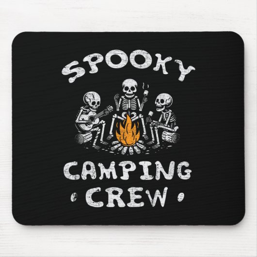 Spooky Camping Crew Halloween Camping Skeleton Cam Mousepad (Vorne)