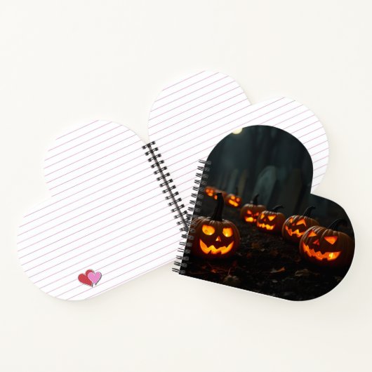 Spooky Candlelit Pumpkin Graveyard Notebook Notizblock (Innenseite)