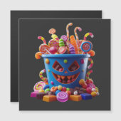 Spooky Candy Bucket - Halloween-Leckereien Magnetkarte (Vorne/Hinten)