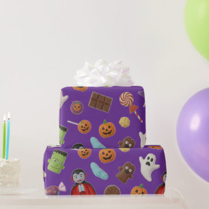 Spooky Candy Monsters Halloween Geschenkpapier