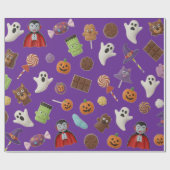 Spooky Candy Monsters Halloween Geschenkpapier (Flach)