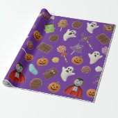 Spooky Candy Monsters Halloween Geschenkpapier (Ungerollt)