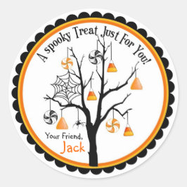 Spooky Candy Tree Halloween Favor Stickers