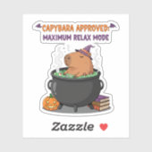 Spooky Capybara WIzard Hexe Cauldron Halloween Aufkleber (Blatt)
